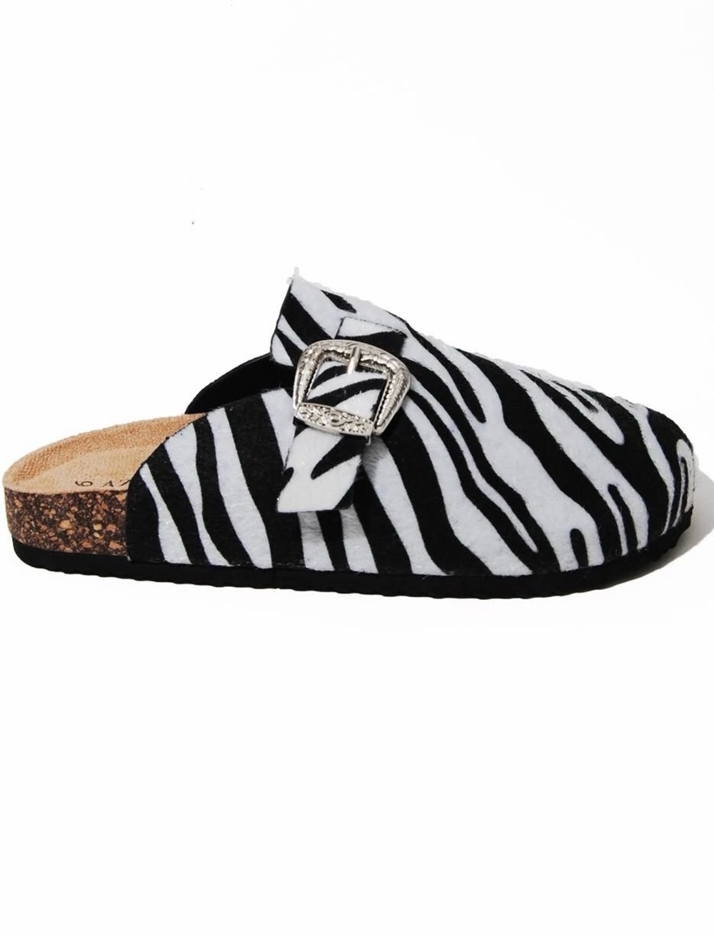 Women's Zebra Buckle Mules - Picture 2 of 3